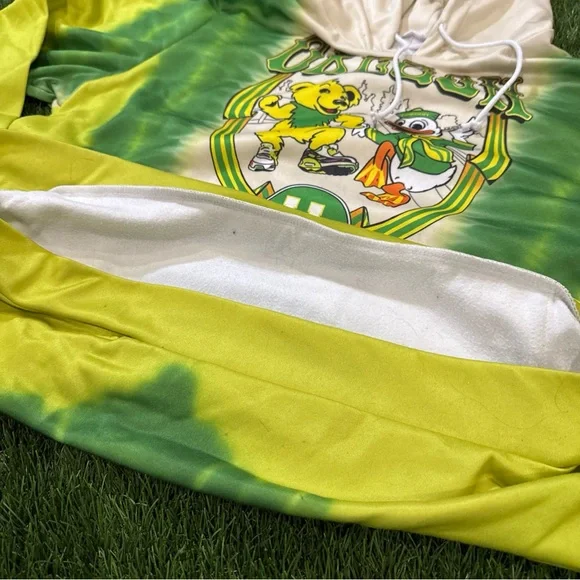 Oregon Tie-Dye Pullover Hoodie - Yellow & Green - Picture 6 of 15